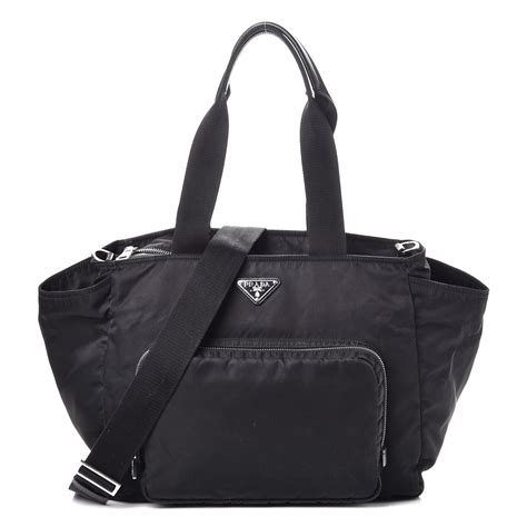 Prada Black Tessuto Nylon Diaper Bag 